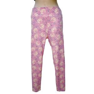 LulaRoe Pink Floral Stretch Pants, Size O/S